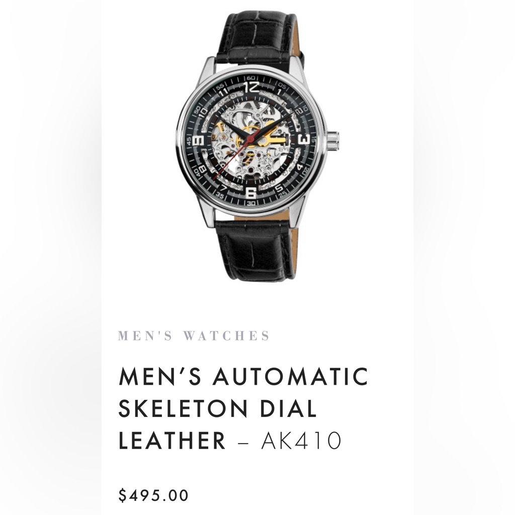 Akribos Xxiv Black Leather Chronograph Watch